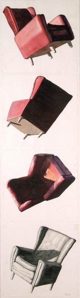 Cristóbal Toral - Composición con sillón rojo